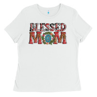 White blessed mom christmas Ladies Tee - AdoDesignShop