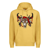 Antique Gold Western Christmas Bull Skull Premium Hoodie - RanaPortraitStore