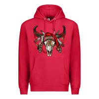 Cardinal Western Christmas Bull Skull Premium Hoodie - RanaPortraitStore