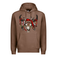 Chestnut Western Christmas Bull Skull Premium Hoodie - RanaPortraitStore
