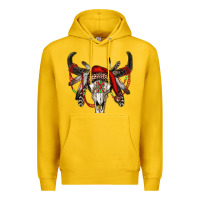 Lemon Western Christmas Bull Skull Premium Hoodie - RanaPortraitStore