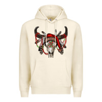 Tofu Western Christmas Bull Skull Premium Hoodie - RanaPortraitStore