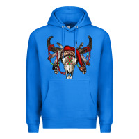 True Royal Western Christmas Bull Skull Premium Hoodie - RanaPortraitStore