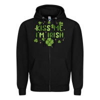 Black kiss me i'm irish Zipper Hoodie - MaliasSmallBusiness