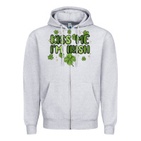 Heather Grey kiss me i'm irish Zipper Hoodie - MaliasSmallBusiness