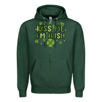Sports Green kiss me i'm irish Zipper Hoodie - MaliasSmallBusiness