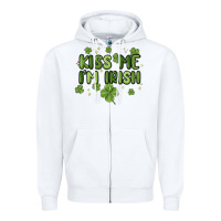 White kiss me i'm irish Zipper Hoodie - MaliasSmallBusiness