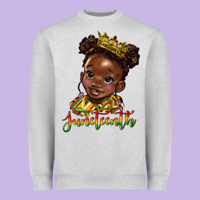 Juneteenth Black Girl Heavyweight Sweatshirt Designed By Hra Design Shop