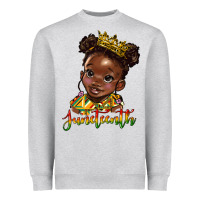 Heather Grey juneteenth black girl Heavyweight Sweatshirt - HRA Design Shop