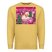 Antique Gold pink christmas vibes Premium Sweatshirt - MaliasSmallBusiness