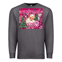 Charcoal Heather pink christmas vibes Premium Sweatshirt - MaliasSmallBusiness
