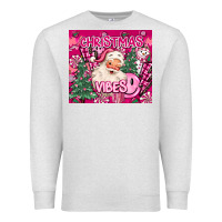 Oatmeal Heather pink christmas vibes Premium Sweatshirt - MaliasSmallBusiness