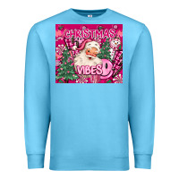 Ocean Blue pink christmas vibes Premium Sweatshirt - MaliasSmallBusiness