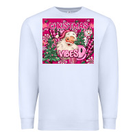 White pink christmas vibes Premium Sweatshirt - MaliasSmallBusiness