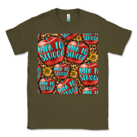 Army Green back to school with apple seamless pattern Classic Tee - BundleAndBundleShop