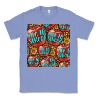Colony Blue back to school with apple seamless pattern Classic Tee - BundleAndBundleShop