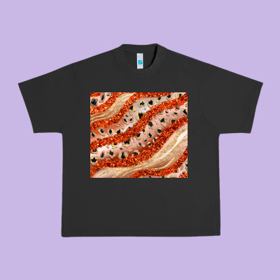 Orange Glitter Urban Heavy Tee Designed By Jahusdesignshop