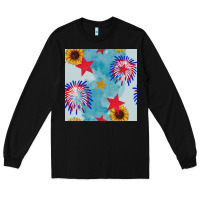 Black patriotic fireworks and sunflower Long Sleeve Tee - BundleAndBundleShop