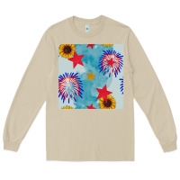 Mushroom patriotic fireworks and sunflower Long Sleeve Tee - BundleAndBundleShop