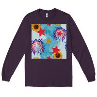 Plum patriotic fireworks and sunflower Long Sleeve Tee - BundleAndBundleShop
