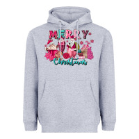 Heather Grey pink christmas coffee cups Heavyweight Hoodie - MaliasSmallBusiness