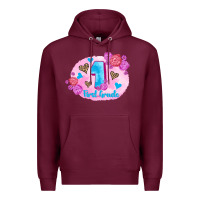 Burgundy back to school flowers first grade 3200x2400 Premium Hoodie - AdoDesignShop