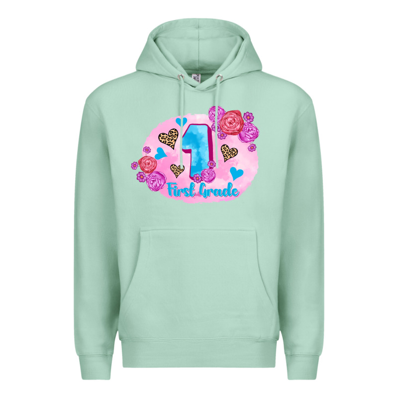 Back To School Flowers First Grade 3200x2400 Premium Hoodie by AdoDesignShop | Teevron