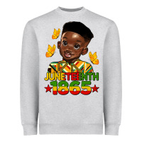 Heather Grey juneteenth 1865 black boy Heavyweight Sweatshirt - HRA Design Shop