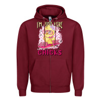 Burgundy i'm just here for the chicks Zipper Hoodie - MaliasSmallBusiness