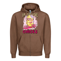 Chestnut i'm just here for the chicks Zipper Hoodie - MaliasSmallBusiness