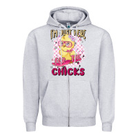Heather Grey i'm just here for the chicks Zipper Hoodie - MaliasSmallBusiness