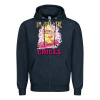 Navy i'm just here for the chicks Zipper Hoodie - MaliasSmallBusiness