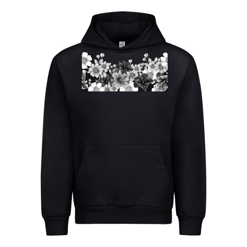Black And White Floral Urban Hoodie by TumblerDesignByShophia | Teevron