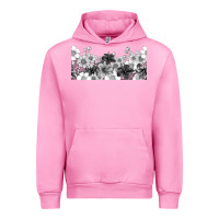 Fuchsia Pink black and white floral Urban Hoodie - TumblerDesignByShophia