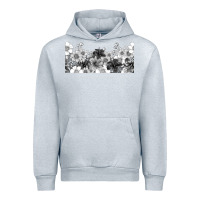 Heather Grey black and white floral Urban Hoodie - TumblerDesignByShophia