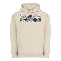 Pigment French Oak black and white floral Urban Hoodie - TumblerDesignByShophia