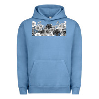 Pigment Pebble Blue black and white floral Urban Hoodie - TumblerDesignByShophia