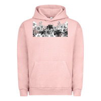 Pigment Salmon black and white floral Urban Hoodie - TumblerDesignByShophia