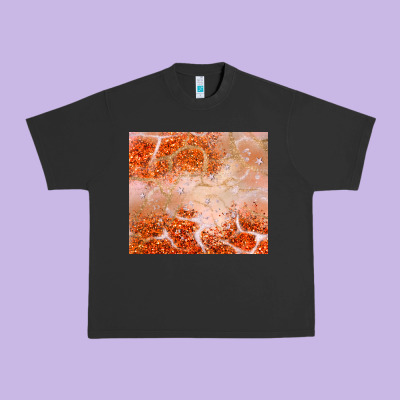 Orange Glitter Urban Heavy Tee Designed By Jahusdesignshop