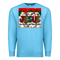 Ocean Blue jesus the reason for the season Premium Sweatshirt - MaliasSmallBusiness