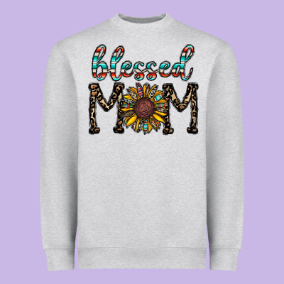 Blessed Mom Heavyweight Sweatshirt Designed By Cowhidedigitalart