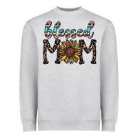 Heather Grey blessed mom Heavyweight Sweatshirt - CowhideDigitalArt