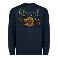 Navy blessed mom Heavyweight Sweatshirt - CowhideDigitalArt