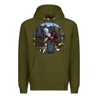 Army Green Black Angus Family Premium Hoodie - RanaPortraitStore