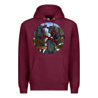 Burgundy Black Angus Family Premium Hoodie - RanaPortraitStore