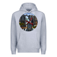 Heather Grey Black Angus Family Premium Hoodie - RanaPortraitStore