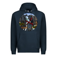 Navy Black Angus Family Premium Hoodie - RanaPortraitStore