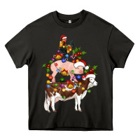 Asphalt stacked christmas farm animals Heavy Core Tee - Artiststas