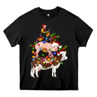 Black stacked christmas farm animals Heavy Core Tee - Artiststas