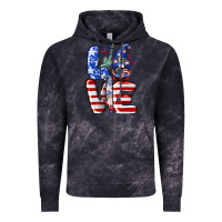 Cloud Black Love 4th of July with gnomes 4th of july Vintage Hoodie - CowGirlArtShop